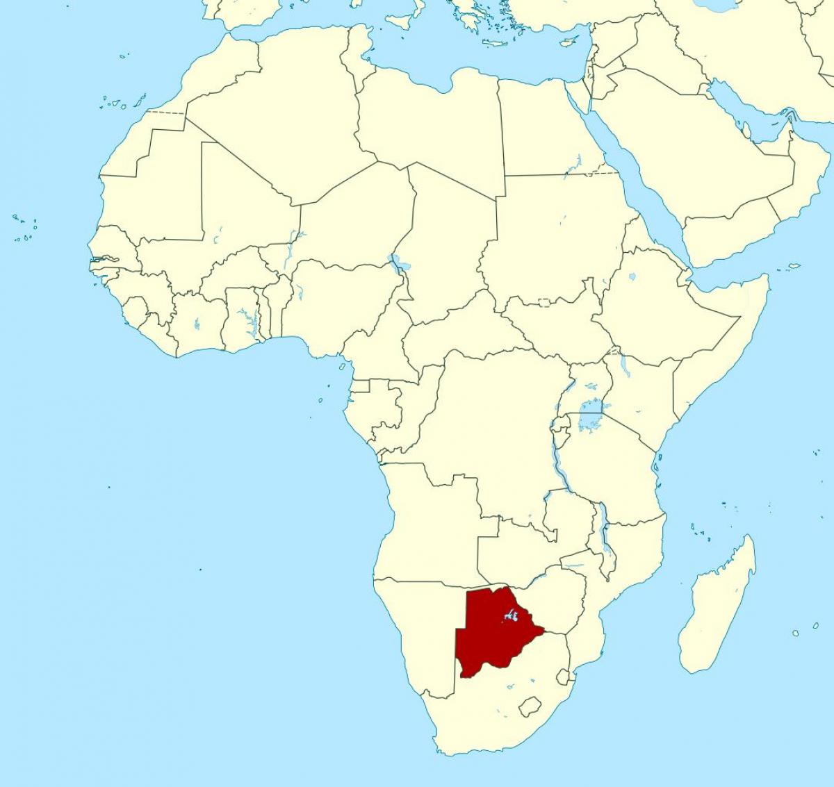 карта на Ботсвана в света
