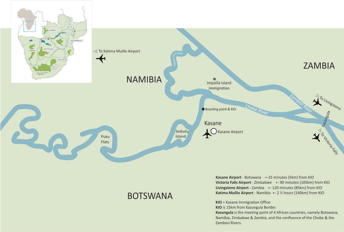 карта касане Ботсвана