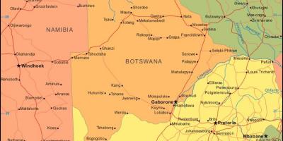 Карта Ботсвана, с посочване на всички села