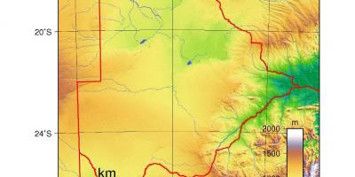 Карта Ботсвана физическа