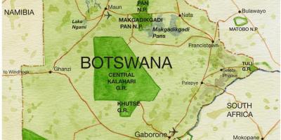 Карта Ботсвана резервати 