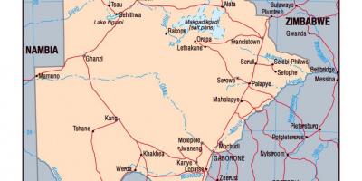 Карта Ботсвана политически