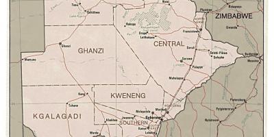 Подробна карта на Ботсвана