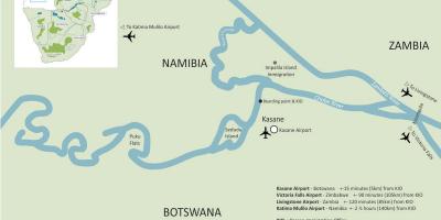 Карта касане Ботсвана